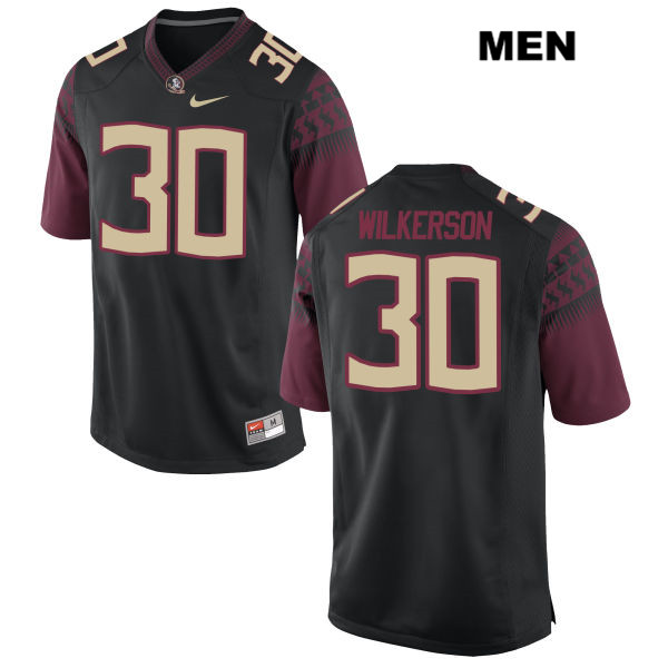 Men's NCAA Nike Florida State Seminoles #30 Jalen Wilkerson College Black Stitched Authentic Football Jersey DBL2469QG